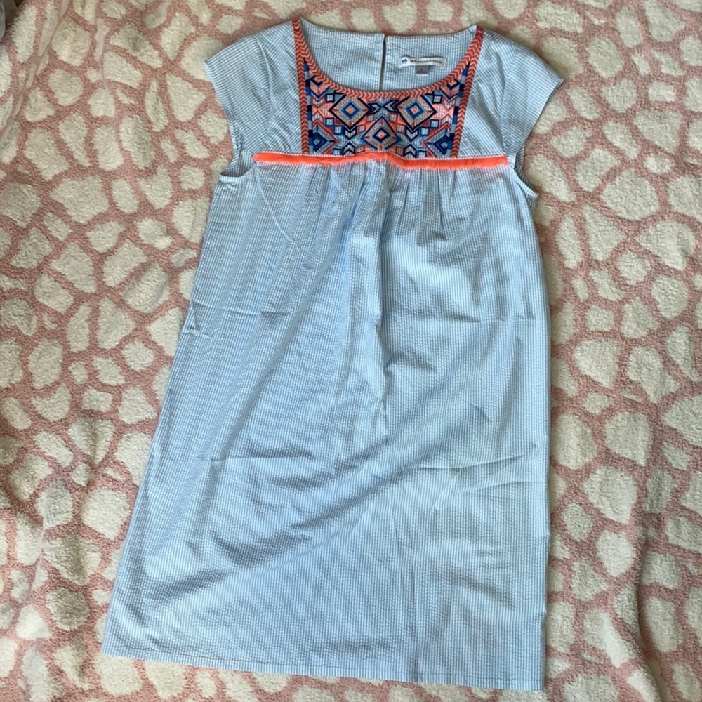Southern Tide Blue and Orange Patterned Dress